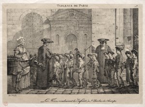 Scènes de Paris : Les Frères Conduisant les Enfants à Saint-Nicolas-des-Champs - Jean Henri Marlet
