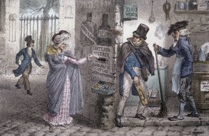 La boîte aux lettres - Lithographie de Marlet, fin du XIXe siècle - Jean Henri Marlet