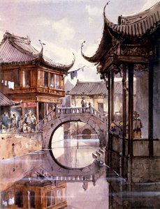 Vue de Shanghai, Chine, vers 1860 - Jean Henri Zuber