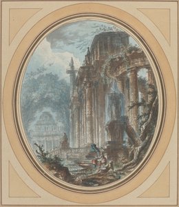 Caprice de jardin avec ruines antiques