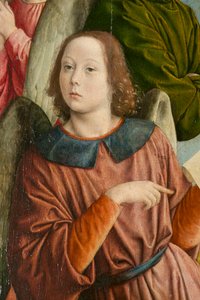 Un ange (détail). Triptyque du maître de Moulins - Jean Hey