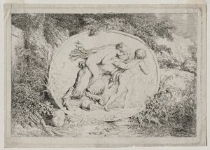 Bacchanales : Nymphe à califourchon sur un satyre - Jean Honore Fragonard
