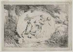 Bacchanales : Nymphe à califourchon sur un satyre, 1763 - Jean Honore Fragonard