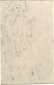 Homme à cheval (verso) - Jean Honore Fragonard