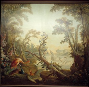 Enseigne de salon Marteau : paysage de cygne. Jean Baptiste Huet (1745-1811) et Jean Honoré Fragonard (1732-1806) - Jean Honore Fragonard