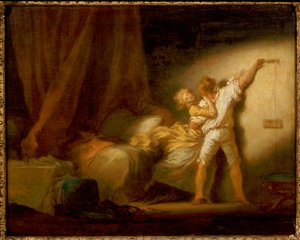 Version Modello de "Le Verrou" - Jean Honore Fragonard