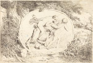Nymphe à califourchon sur un satyre - Jean Honore Fragonard