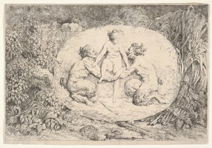 Nymphe soutenue par deux satyres - Jean Honore Fragonard