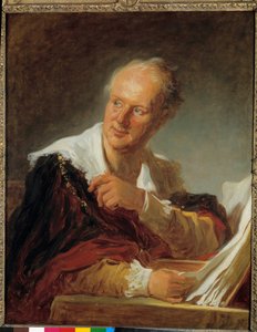 Portrait de Denis Diderot (1713-1784) écrivain Peinture de Jean Honoré Fragonard (1732-1806) 18ème siècle