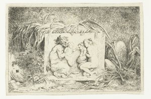 Satyre et nymphe avec deux enfants - Jean Honore Fragonard