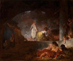 Les blanchisseuses, vers 1756-61 (huile sur toile) - Jean-Honore Fragonard