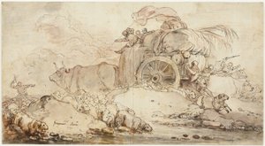 La charrette en panne - Jean Honore Fragonard