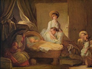 La visite à la nursery, vers 1775 - Jean Honore Fragonard
