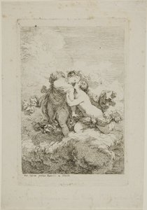Deux figures féminines sur un nuage - Jean Honore Fragonard