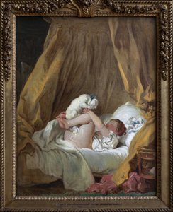 Jeune fille avec un chien - Jean Honore Fragonard