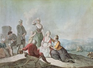 Voltaire conversant avec les paysans à Ferney