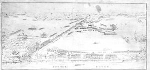 Vue de la bataille près de la plantation de Chalmette, 8 janvier 1815 - Jean Hyacinthe Laclotte