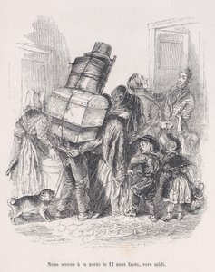 Nous serons à votre porte à midi sans faute. des Petites Misères de la vie humaine - Jean Ignace Isidore Gérard
