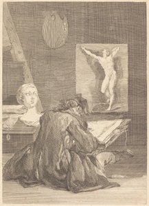 Le Dessinateur - Jean Jacques Flipart after Jean Siméon Chardin