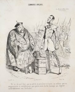 Commerce anglais. Yé vo dis quil faut, que vo achte ce poisonne to dsuite..., 1840 - Jean Jacques Grandville