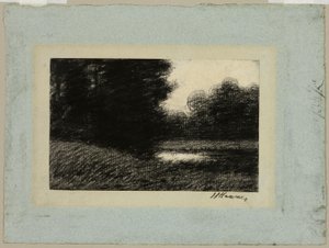 Paysage avec un étang - Jean Jacques Henner