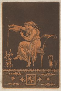 Jeune femme drapée, assise, arrosant une plante - Jean Jacques Lagrenee