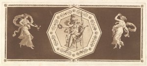 Minerve assise dans un octogone décoratif, avec une figure à gauche et à droite la Nuit..., 1784