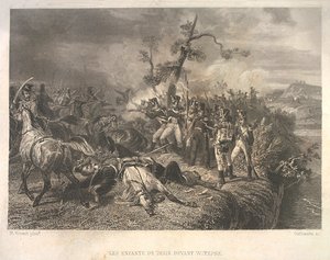Bataille entre les troupes russes et la cavalerie française près d