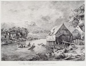 Un moulin sur les rives de la rivière, 1774 - Jean Jacques de Boissieu