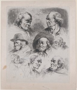 Étude de Huit Têtes - Jean Jacques de Boissieu