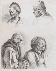 Étude de quatre têtes - Jean Jacques de Boissieu