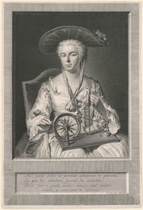 Madame Arlon filant de la soie - Jean Joseph Balechou, after Jacques Andre Joseph Camelot Aved