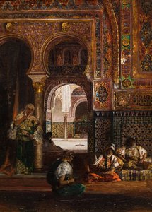 Scène de harem, cinq femmes, vers 1880 (Huile sur toile) - Jean Joseph Benjamin Constant