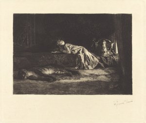 Intérieur oriental avec tigre endormi - Jean Joseph Benjamin Constant