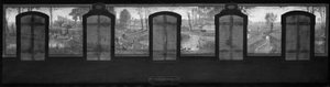 Esquisse pour la mairie de Fresnes : Les rives de la Bièvre. Fresnes. Sur les rives de la Bièvre. Les blanchisseuses. Trieurs de farine. Les fermes. La récolte de betteraves