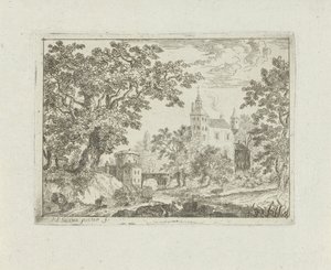 Château dans un paysage - Jean Joseph Hanson