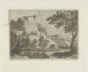 Roche dans un paysage fluvial - Jean Joseph Hanson