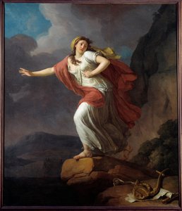La poétesse grecque Sapho se jetant à la mer