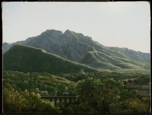 Vue du pont et de la ville de Cava, Royaume de Naples - Jean Joseph Xavier Bidauld