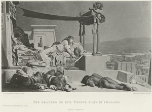 Les porteurs des mauvaises nouvelles tués par Pharaon (gravure) - Jean Jules Antoine Lecomte du Nouy
