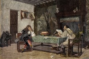 Collaboration entre Jean Baptiste Molière et Pierre Corneille dramaturge français - gravure d