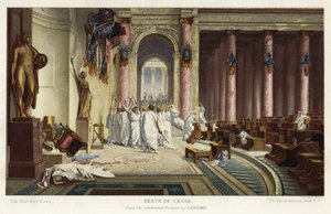 La mort de César (chromolithographie) - Jean Leon (after) Gerome