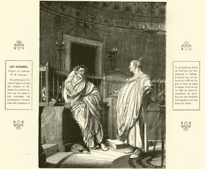 Deux augures, prêtres de la Rome antique (gravure) - Jean Leon (after) Gerome