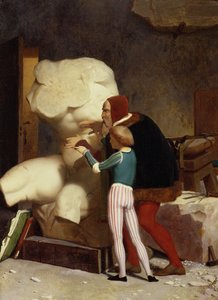 Michel-Ange (1475-1564) montrant à un étudiant le Torse du Belvédère, 1849 - Jean Leon Gerome