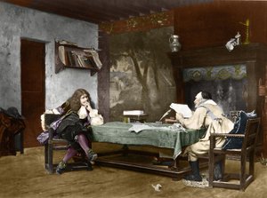 Les auteurs Jean-Baptiste Poquelin dit Molière (1622-1673) et Pierre Corneille (1606-1684) - Jean Leon Gerome