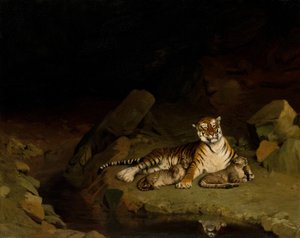 Tigre et Petits - Jean Leon Gerome