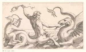 Triton combattant un monstre marin - Jean Lepautre (attributed to)