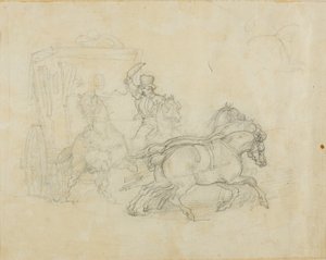 Une diligence tirée par cinq chevaux - Jean Louis André Théodore Géricault