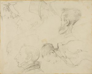 Sept caricatures de têtes - Jean Louis André Théodore Géricault