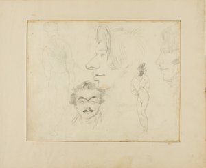 Feuille de caricatures - Jean Louis André Théodore Géricault